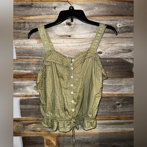 SO- goods for life- crop top tank top- olive green size medium